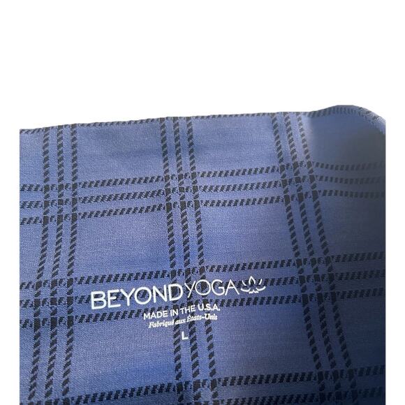 Beyond Yoga High Waisted Midi Plaid Leggings Blue Size Large Festive Winter - Picture 6 of 9